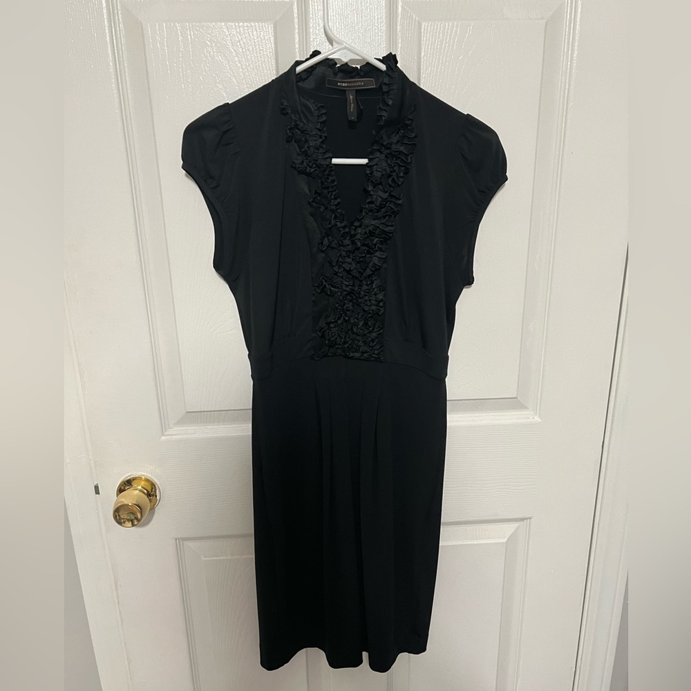 black ruffle dress